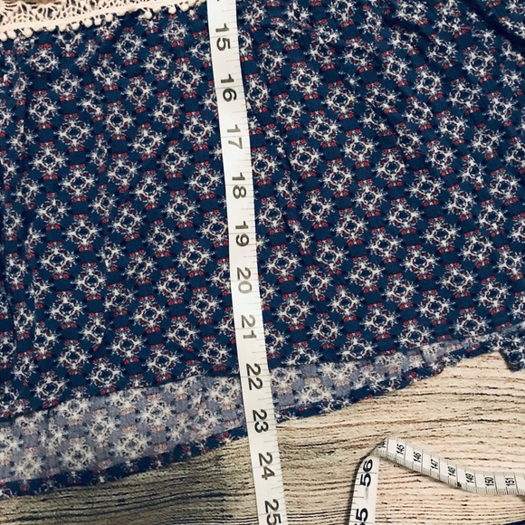 Boho Blue Blouse Hi Low Cut - Picture 7 of 8